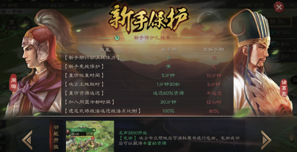 三国志战略版新手保护期有什么