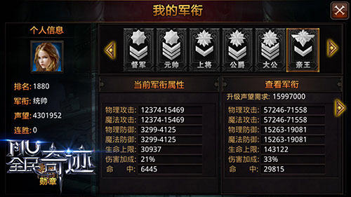 全民奇迹军衔怎么升级快