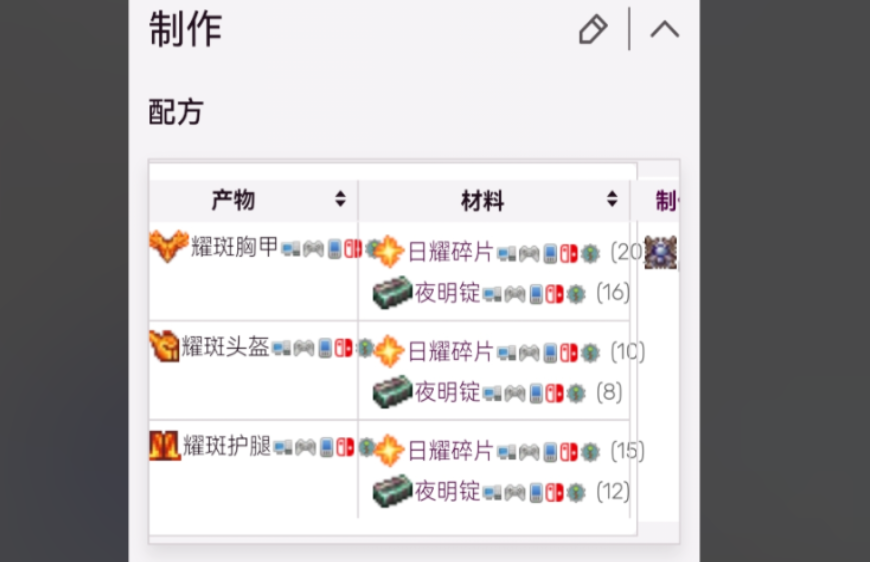 泰拉瑞亚怎么合成各职业毕业套装